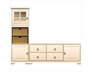 Howard Miller Ty Pennington Hannah Entertainment Cabinet Antique Vanilla 10E (PS010E) Entertainment Center