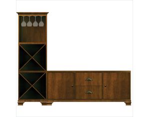 Howard Miller Ty Pennington Hannah Entertainment Center /Wine Cabinet Saratoga Cherry 10I (PS010I) Entertainment Center