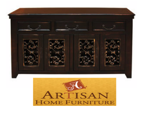 Artisan Home Furniture Console Table with Faux Cast Iron Doors - FREE Shipping! (IFD 601 CONS-TV)