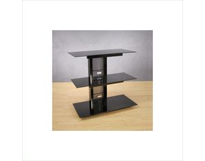 Bello High Gloss Black Frame  with Black Glass Shelves TV Stand - Fast FREE FedEx Shipping!