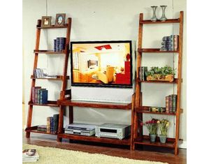 Bernards Furniture Pecan Finish Ladder TV Stand - 2 Shelves (7740)