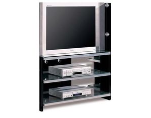 Union Square Black TV Stand with Glass Doors