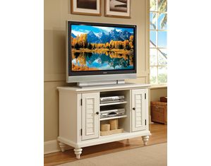 Home Styles Furniture Bermuda Brushed White TV Stand