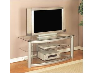 Powell Matte Silver Plasma TV Stand
