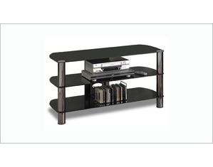 Tech Craft Sorrento 41 Inch TV Stand in Gun Metal Black with Black Glass (BEL410B)