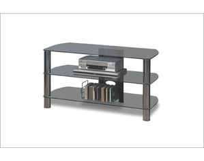 Tech Craft Sorrento 41 Inch TV Stand in Gun Metal Black with Smoked Glass (BEL41S)