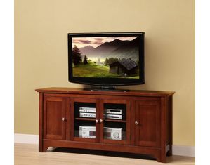 Walker Edison 52 in. Solid Wood TV Console with 4 Doors (W52C4DOWB)