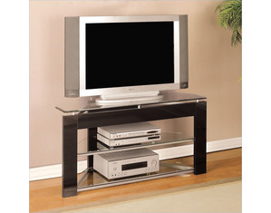 Powell Black and Glossy Silver TV Stand (938-802)