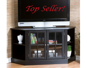 SEI Thomas Black Corner TV Stand - Free Shipping! (MS9772)