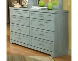American Woodcrafters Casual Wood Weathered Blue Double Dresser