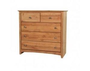 Maco Lifestyles Shaker 39 Inch Solid Alder 5 Drawer Dresser
