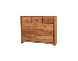 Maco Lifestyles Shaker 48 Inch Solid Alder 9 Drawer Dresser
