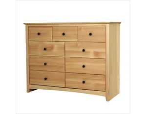 Maco Lifestyles Shaker 48 Inch Solid Pine 9 Drawer Dresser