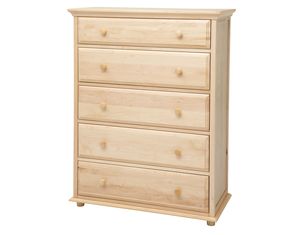 Maxtrix 5 Drawer Dresser w. Crown and Base