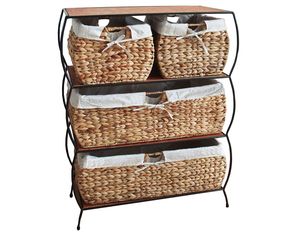 Pangaea Home and Garden Rattan Four Drawer Dresser with Liners