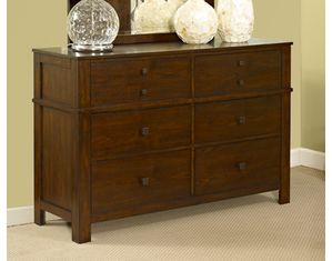 Powell Landon Antique Walnut 6-Drawer Dresser