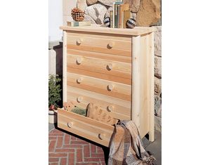 Rustic Natural Cedar Furniture 36 Five Drawer Dresser - FREE Inside Delivery!