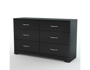 South Shore Step One Dresser in Solid Black