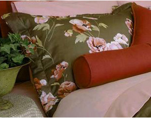 Daniadown Flora Olive Pillowcase - Fast FREE FedEx Shipping!