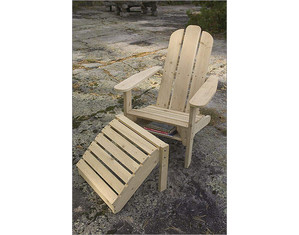 Old Adirondack Chair with Shelf and Footrest