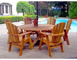 Bear Chair 58 inch Circular Dining Table with 6 Chairs