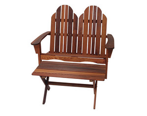 Great American Woodies Western Red Cedar Adirondack Settee with Coffee Table