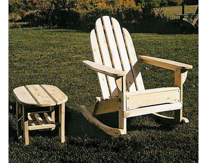 Old Adirondack Rocker with Side Table