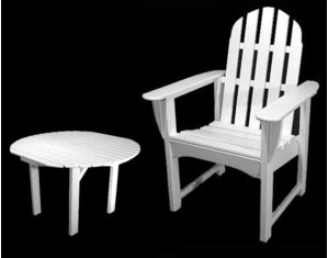 Polywood Adirondack Dining Table and Chair Set