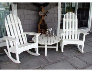 Polywood Adirondack Rocker and 36 inch Conversation Table Set