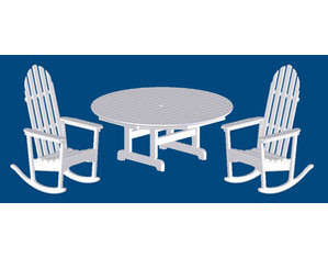 Polywood Adirondack Rocker and 48 inch Conversation Table Set