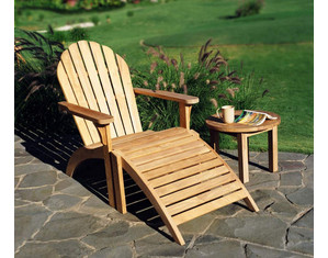Three Birds Adirondack Chair, Canterbury Side Table and Foot Stool Set