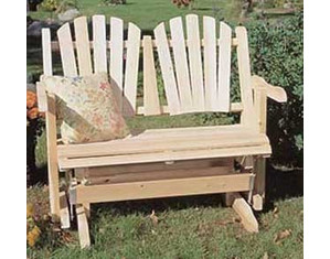 Rustic Natural Cedar Loveseat Adirondack Glider