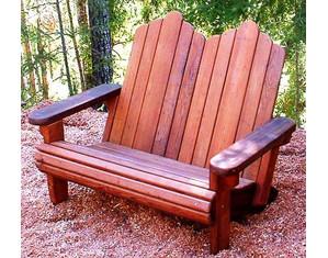 Old Growth Again Forever Redwood Loveseat Adirondack Settee