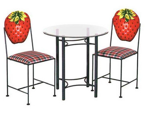 Grace Hand Painted Art Chair and 30 inch Table Bistro Set - Fast FREE FedEx Shipping!