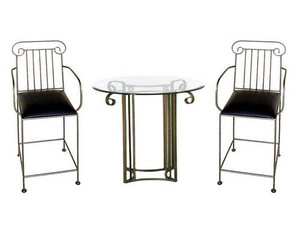 Grace Roman Column 36 inch Table and Arm Chair Bistro Set