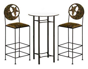 Grace Celestial 30 inch Table and Silhouette Stool Bistro Bar Set