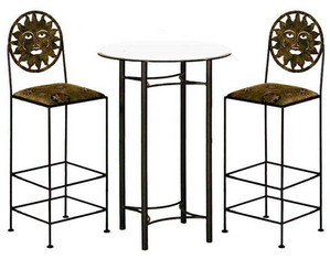 Grace Celestial 36 inch Table and Silhouette Stool Bistro Bar Set