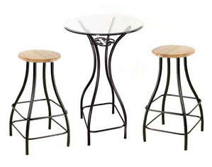 Grace Contempo 30 inch Table and Backless Swivel Stool Bistro Bar Set