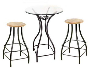 Grace Contempo 36 inch Table and Backless Swivel Stool Bistro Bar Set