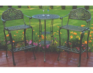 Oakland Living Mississippi 3-Piece Bistro Bar Set