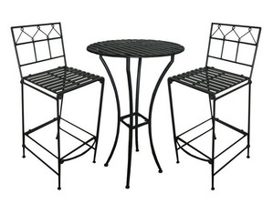 Pangaea Home and Garden Folding Iron Table and Stool Bistro Bar Set