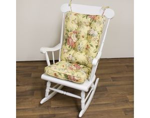 Standard Rocking Chair Cushion - Emmaline Floral fabric -  Butter