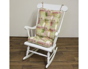 Standard Rocking Chair Cushion - Fairview Patchwork fabric -  Spring
