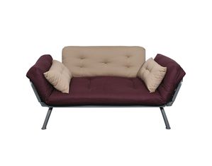 Elite Aubergine and Caper Mali Flex Futon - FREE Mattress and Pillows!
