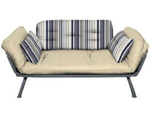 Elite Newport Navy Mali Stripe Flex Futon - Fast FREE FedEx Shipping!