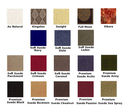Available Optional Futon Cover Fabrics