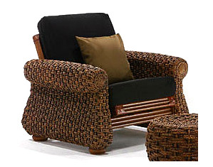 Night & Day Furniture Rattan Floral Iris Futon Chair