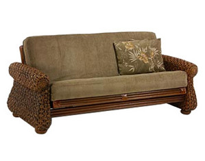 Night & Day Furniture Rattan Floral Iris Futon