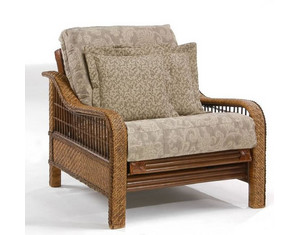Night & Day Furniture Rattan Floral Orchid Futon Chair