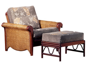 Night & Day Furniture Rattan Floral Rosebud Futon Chair